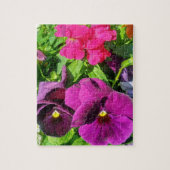 紫色のパンジーの花の写真 ジグソーパズル (縦)
