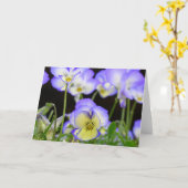紫色のパンジーカード カード (黄色い花)