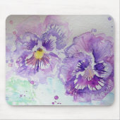 紫色のパンジーフローラ花コンピュータマウスマットパッド マウスパッド (正面)