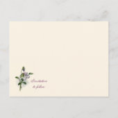 紫色のパンジー日付を保存 案内ポストカード (裏面)