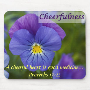 紫色のパンジー- Cheerfulness マウスパッド