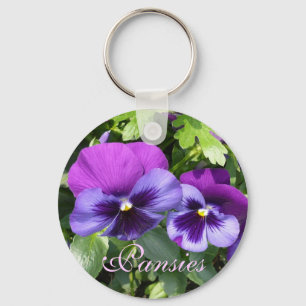 紫色のパンジーKeychain キーホルダー