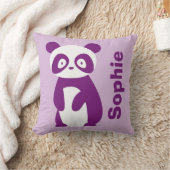 紫色のパンダ(あらゆる名前)のパーソナライズなクッション クッション (ブランケット)