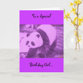 紫色のパンダ カード (黄色い花)