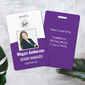 紫色のパーソナライズされた従業員の写真IDバッジ バッジ