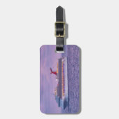 紫色のパーソナライズな荷物のラベルの船 ラゲッジタグ (正面縦)