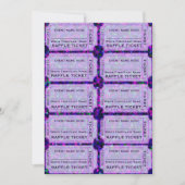 紫色のパーティーラッフルチケットfor招待状 招待状 (正面)