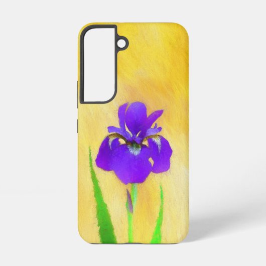 紫色のヒゲアイリス絵画 - かわいいオリジナルドッグA SAMSUNG GALAXYケース (裏面)