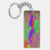 紫色のヒッピーの人魚 キーホルダー (正面左)