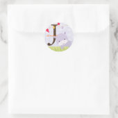 紫色のヒッポのシール/モノグラム/ダイバックグラウンドの追加 ラウンドシール (バッグ)