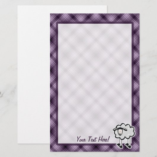 紫色のヒツジ 便箋 (正面/裏面)