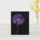 紫色のヒマワリのアルツハイマーを覚えている カード (黄色い花)