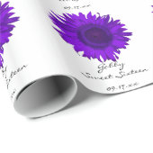 紫色のヒマワリの菓子16の誕生日 ラッピングペーパー (ロールコーナー)