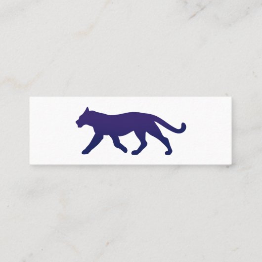 紫色のヒョウのシルエット – 背景カラーを選択 スキニー名刺 (裏面)