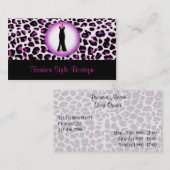 紫色のヒョウのファッションのブティックの名刺 名刺 (正面/裏面)
