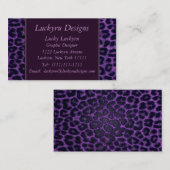 紫色のヒョウのプリントの名刺 名刺 (正面/裏面)