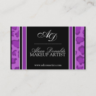 紫色のヒョウのプリントの名刺 名刺