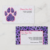 紫色のヒョウのプリントの足のプリントの名刺 名刺 (正面/裏面)