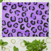 紫色のヒョウのプリントパターン キッチンタオル (折り畳み)
