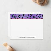 紫色のヒョウのプリント平らなNotecards ノートカード (正面/裏面インサイチュ)
