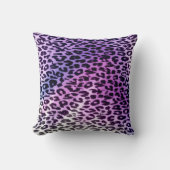 紫色のヒョウの毛皮の抽象芸術 クッション (正面)
