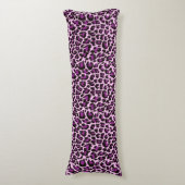紫色のヒョウの皮のプリント ボディピロー (正面縦)