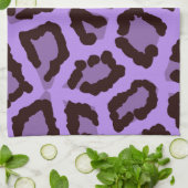 紫色のヒョウ キッチンタオル (折り畳み)