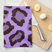 紫色のヒョウ キッチンタオル (四つ折り)