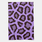 紫色のヒョウ キッチンタオル (縦)