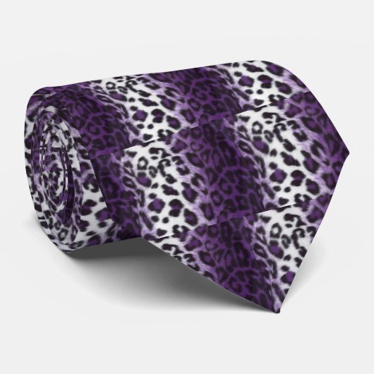 紫色のヒョウ ネクタイ (ロール)