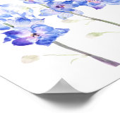 紫色のヒラメのデルフィニウム原水色 ポスター (角)