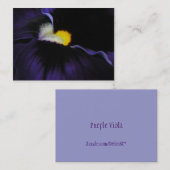 紫色のビオラのマクロATC 1 名刺 (正面/裏面)