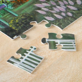 紫色のビクトリアンな家のカボチャワゴン秋の木 ジグソーパズル (側面)