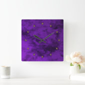 紫色のビロード スクエア壁時計 (ホーム)