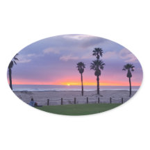 紫色のビーチの夕焼け 