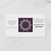 紫色のビードの万華鏡のように千変万化するパターン 名刺 (裏面)