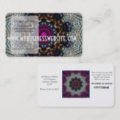 紫色のビードの万華鏡のように千変万化するパターン 名刺 (正面/裏面)