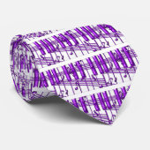 紫色のピアノキーボード音楽ノート ネクタイ (ロール)