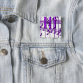 紫色のピアノキーボード音楽ノート 缶バッジ (インサイチュ)