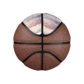 紫色のピガーリーンクグリッターイニシャル名 ミニバスケットボール (右)