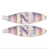 紫色のピガーリーンクグリッターイニシャル名 ミニバスケットボール (パネル)