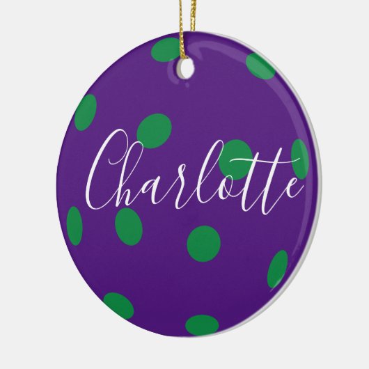 紫色のピックボールカスタムで、背面にエラーメッセージが表示 セラミックオーナメント (左)