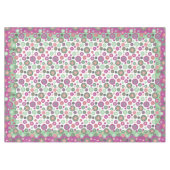 紫色のピンクおよび緑の冬の雪片の休日 テーブルクロス (正面(横))