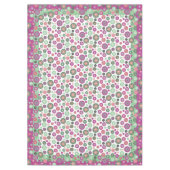 紫色のピンクおよび緑の冬の雪片の休日 テーブルクロス (正面)