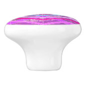 紫色のピンクとアクアジオメトリッククロッシングのストライプ セラミックノブ (側面)