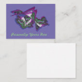 紫色のピンクとペリウィンクルのノートカード ノートカード (正面/裏面)