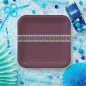 紫色のピンクと緑の正方形 ペーパープレート (パーティー)