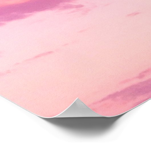 紫色のピンクと青の夏の空の雲の夕日 ポスター (角)