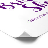 紫色のピンクと青の花のブライダルシャワーへようこそ ポスター (角)