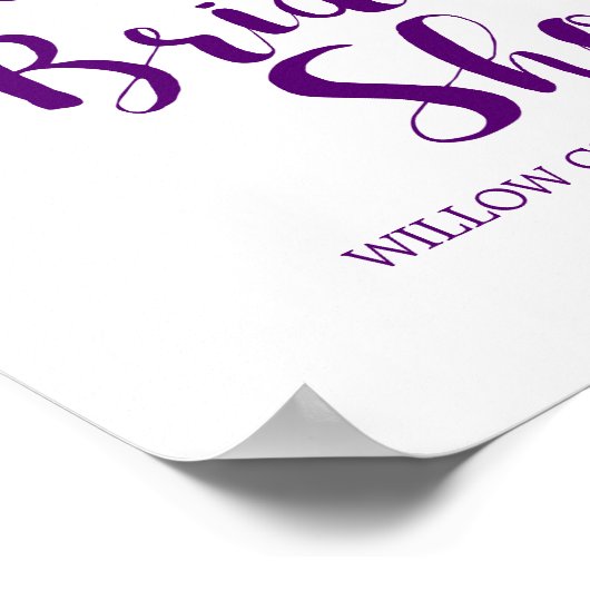 紫色のピンクと青の花のブライダルシャワーへようこそ ポスター (角)